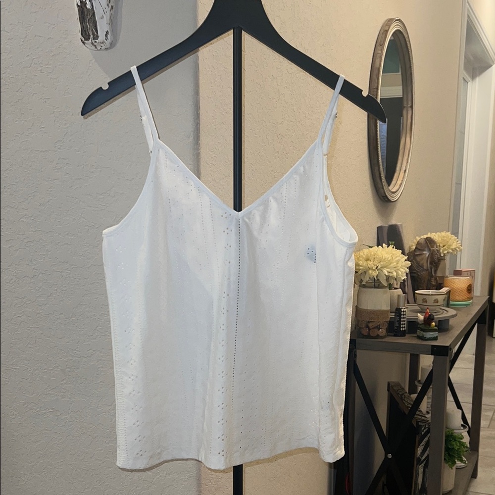 SHEIN White Eyelet Camisole Top